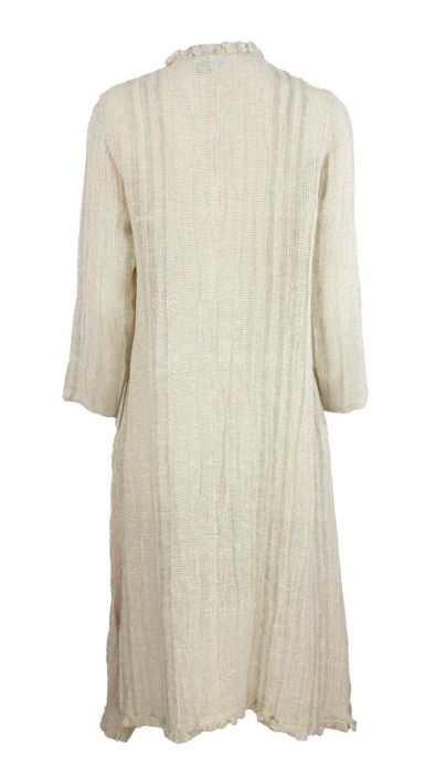 Boheme pitkä jakku B13194 Luonnon beige näyttävä malli pellavasta tuotekuva 2