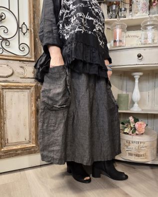 MARA GIBBUCCI Mara Gibbucci hame 60-68 Musta harmaa pellava