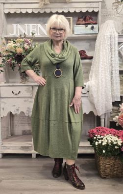 THING THING mekko 7107 Herb vihreä taivaallisen pehmeä mekko joka täytyy kokea omissa käsissä