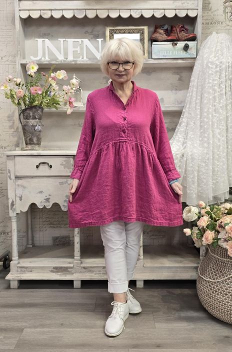 Grizas pellavatunika 52762 Pinkki tyylikäs ja romanttinen malli tuotekuva 2 Grizas pellavatunika 52762 Pinkki tyylikäs ja romanttinen malli tuotekuva 2