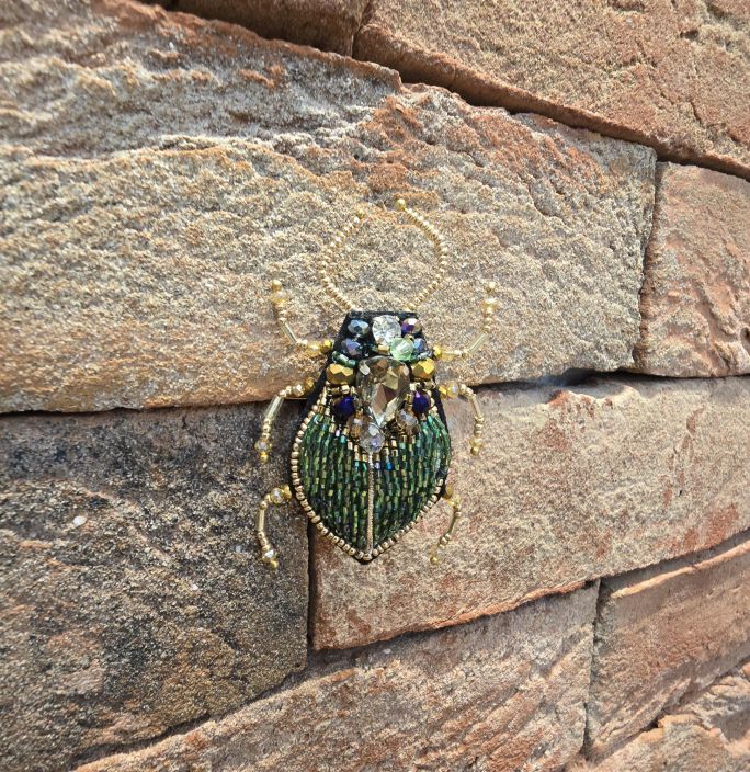 Erfurt koriste ötökkä hakaneulalla, käsityötä Värikäs kuoriainen tuotekuva 1