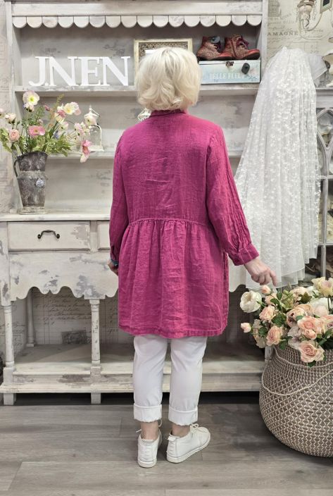 Grizas pellavatunika 52762 Pinkki tyylikäs ja romanttinen malli tuotekuva 5 Grizas pellavatunika 52762 Pinkki tyylikäs ja romanttinen malli tuotekuva 5