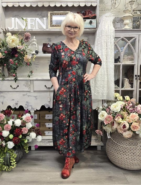 Aino mekko Filippa Clematis kukkakuosi joustava viskoosi tekstuurilla tuotekuva 2
