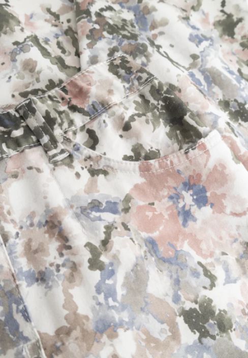 Laurie housut Hannah Khaki Watercolour vesivärikuosi Regular mitoitus, extra short / lyhyt tuotekuva 5