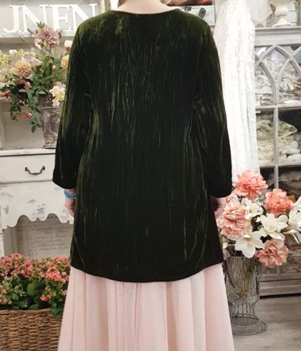 Grizas tunika CR52048 (611) Metsän vihreä kaunis kiiltävä kangas rypytetty juhlalaatu tuotekuva 2