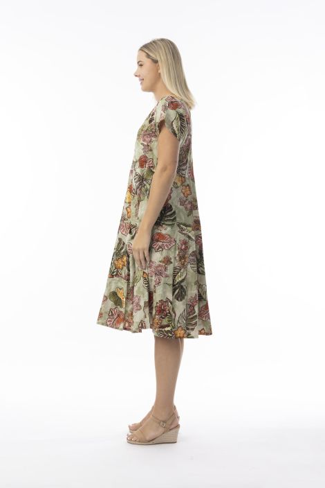 Orientique mekko 20105 Lima Olive kauniissa vihreän sävyissä kesämekko tuotekuva 1