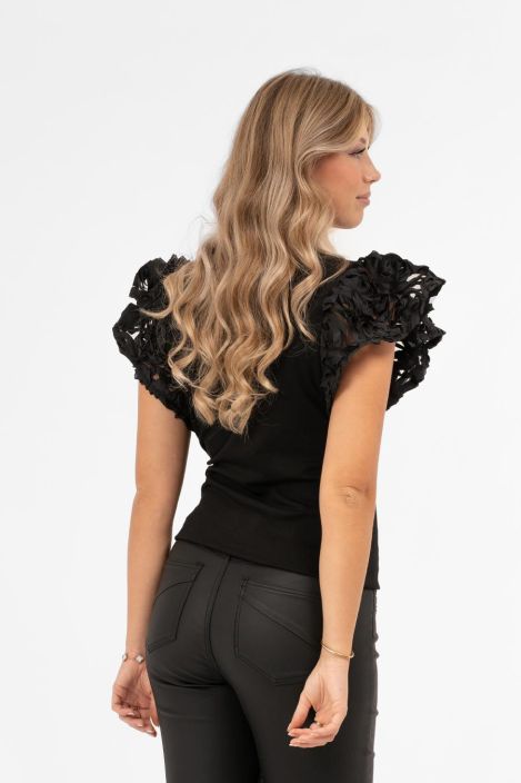 Capri Collection toppi Ava Musta kaunis ruusu yksityiskohtainen malli tuotekuva 5