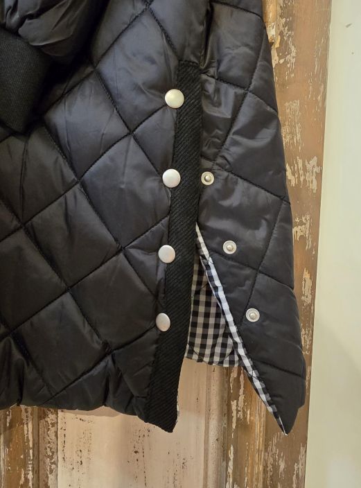 Pont Neuf KAKSIPUOLINEN ihana takki Liva Mustavalkoinen ruutukuosi / solid musta tuotekuva 11