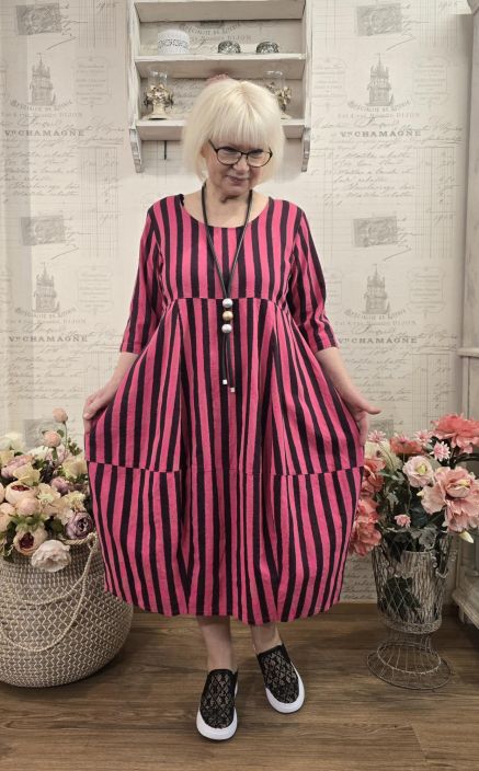 THING mekko 6956 Lotus pinkki tyylikkäät raidat tuotekuva 1