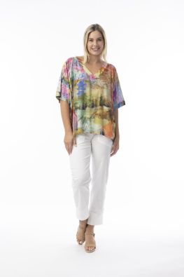 Orientique Boxy paita 72567 Scenic Digital Japani maisema kuosi