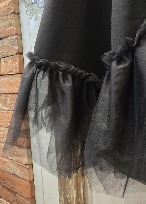 By Zusse hame Malou Musta ajaton jersey hame sifonki frillalla helmassa tuotekuva 1