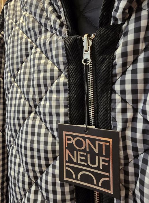 Pont Neuf KAKSIPUOLINEN ihana takki Liva Mustavalkoinen ruutukuosi / solid musta tuotekuva 1