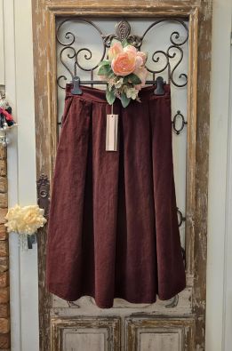 MARTA DU CHÂTEAU Marta du Château vakosametti hame 257080 Viininpunainen tyylikäs puuvilla