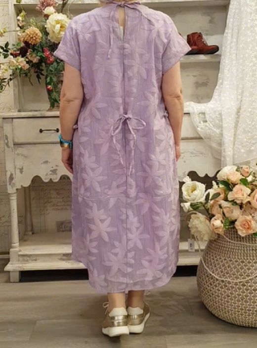 NOEN mekko 88636 vaalea laventeli Kaunis taftipintainen malli puuvilla alusmekolla tuotekuva 2