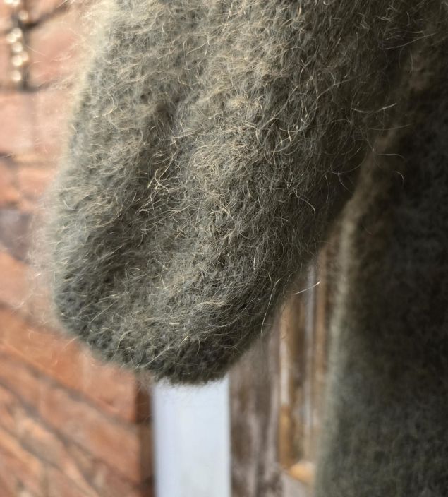 Hug Me pitkä neulejakku Vihreä pehmeä mohair kangas pitää sinut lämpimänä tuotekuva 2