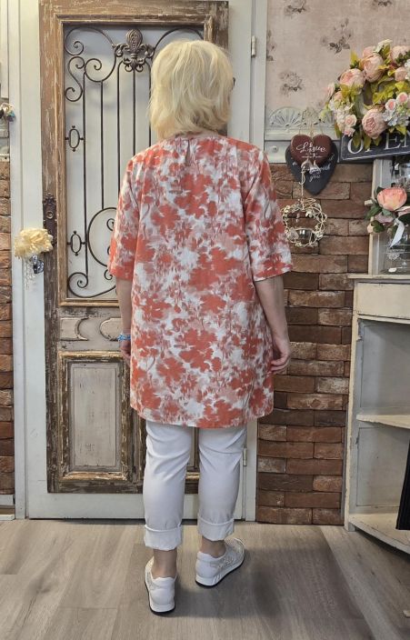 THING tunika 7213 Faded rose / koralli kaunis  hento kukkakuosi tuotekuva 2