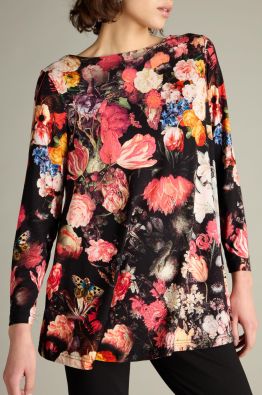 SAHARA Sahara paita JFT6572 Still Life Bouquet Jersey pehmeä viskoosi paita