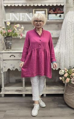 GRIZAS Grizas pellavatunika 52762 Pinkki tyylikäs ja romanttinen malli