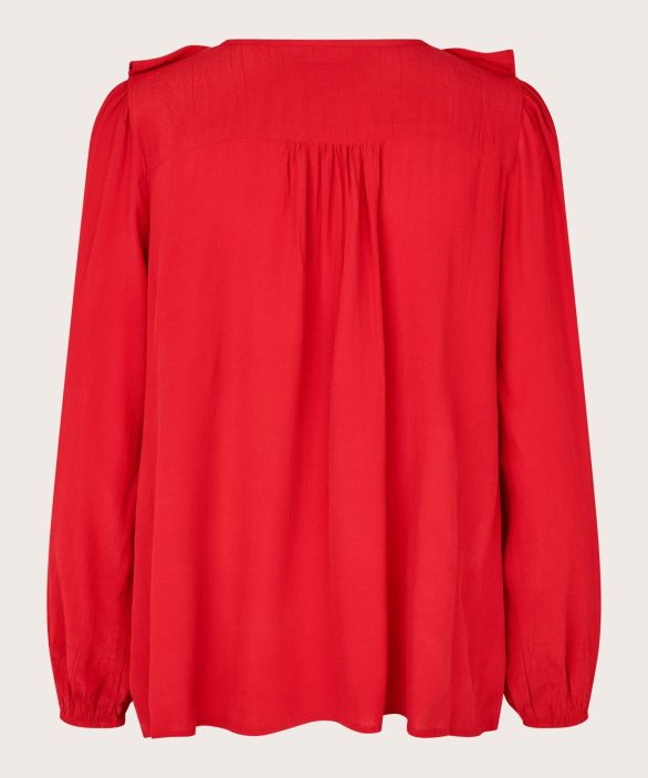 MASAI paita Beauna Scarlet Sage kaunis punainen paita frilloilla tuotekuva 4