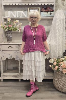 GRIZAS Grizas paita 52730 Pinkki tyylikäs takaa pidempi malli pehmeästä silkki/pellavasta