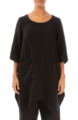 Grizas klassikko (pellava) tunika 5134 Musta upea jokaisen vaatekaapin kulmakivi