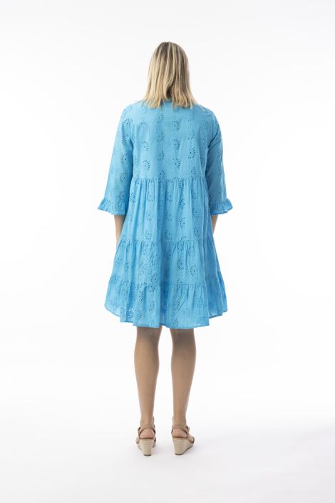 Orientique brodeerattu mekko 40239 Turkoosi kaunis frilla helma tuotekuva 2 Orientique brodeerattu mekko 40239 Turkoosi kaunis frilla helma tuotekuva 2