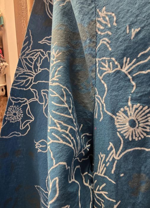 Blueberry mekko C24072 upea sininen kaunis kuosi puuvilla tuotekuva 2