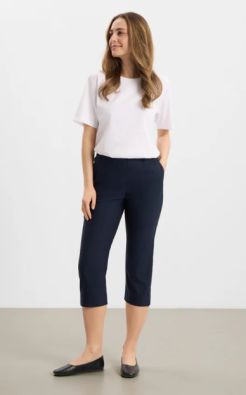 LAURIE Laurie Capri housut Taylor 100565 Navy Tummansininen uusi ympäristöystävällinen äärettömän pehmeä laatu