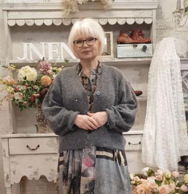 NOEN NOEN neulejakku 87171 Harmaa ihana TODELLA pehmeä pörröneule kiiltävillä palloilla