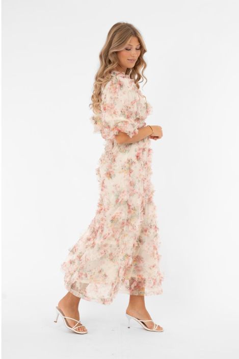 Capri Collection mekko Alvah Roosa romanttinen kukkakuosi kaikkiin tilaisuuksiin tuotekuva 4