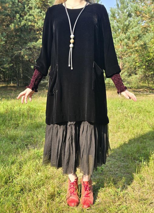 Grizas mekko 52184 (294) upea samettinen musta tuotekuva 5