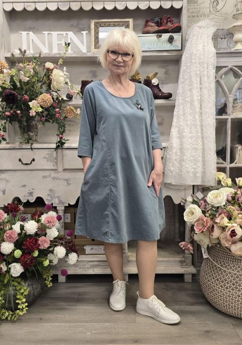 THING vakosametti mekko 7264 Slate sininen pehmeä puuvilla tuotekuva 1