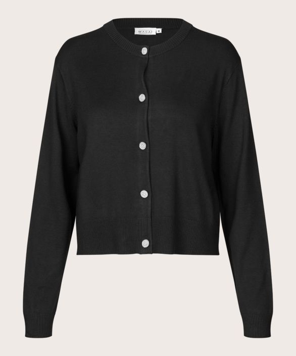 MASAI neulejakku Liffa Musta mukava malli hienoilla napeilla tuotekuva 4 MASAI neulejakku Liffa Musta mukava malli hienoilla napeilla tuotekuva 4