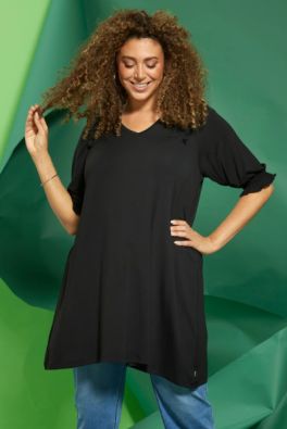 ZHENZI Zhenzi tunika Lexi musta mukava trikoo