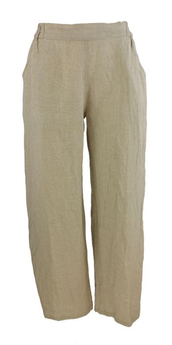 Boheme pellavahousut B13191 Luonnon beige tyylikkäät housut kesä asuihin tuotekuva 1