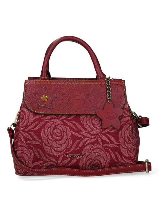 Laura vita laukku 1737A punainen Ihanat Laura Vita uutuudet ovat taalla! Tama tyylikas malli kauniilla koristekukilla on