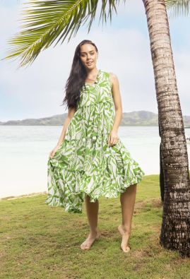 ORIENTIQUE Orientique mekko 40075 Hayman green ihana vihreä lehtikuosi