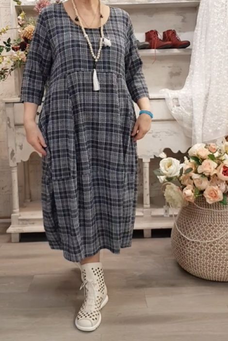 THING mekko 7195 Navy tummansininen kaunis ajaton ruutukuosi tuotekuva 2 THING mekko 7195 Navy tummansininen kaunis ajaton ruutukuosi tuotekuva 2