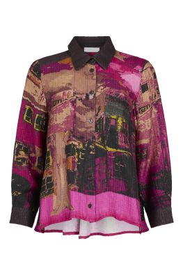 NOEN paita 86315 Fuksia ja monivärinen syksyn kuosi