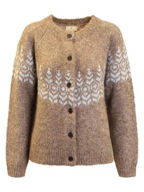 B. Copenhagen neulejakku 60055 Brown Melange ruskea ihanalla vaaleansinisellä kuosilla