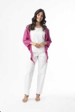 Orientique boleroneulejakku 1315 Pinkki klassikko neule jonka voit heittää jokaisen asun päälle