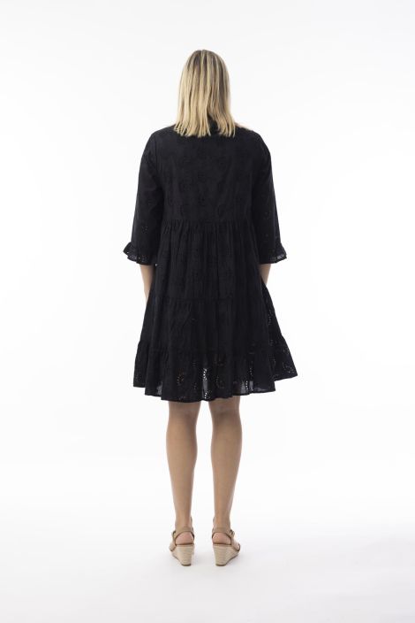 Orientique brodeerattu mekko 40239 Musta kaunis frilla helma tuotekuva 2 Orientique brodeerattu mekko 40239 Musta kaunis frilla helma tuotekuva 2