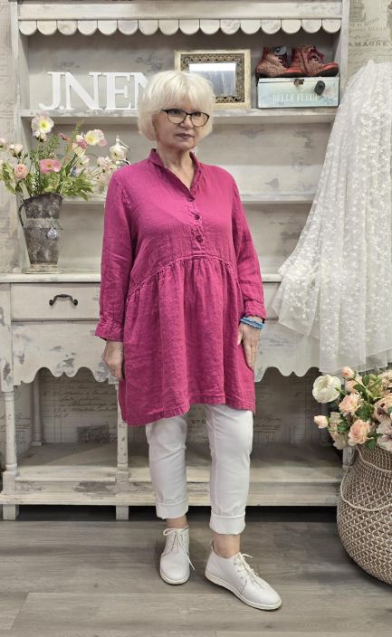 Grizas pellavatunika 52762 Pinkki tyylikäs ja romanttinen malli tuotekuva 1 Grizas pellavatunika 52762 Pinkki tyylikäs ja romanttinen malli tuotekuva 1