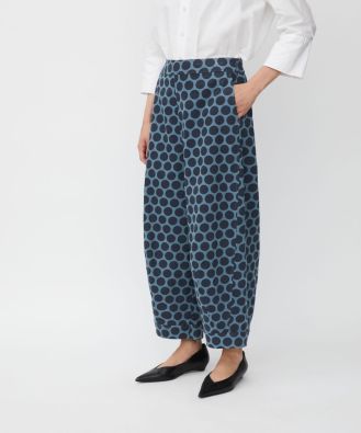 MASAI MASAI vakosametti täplä housut Pyrella Navy Blazer leveät mukavat housut