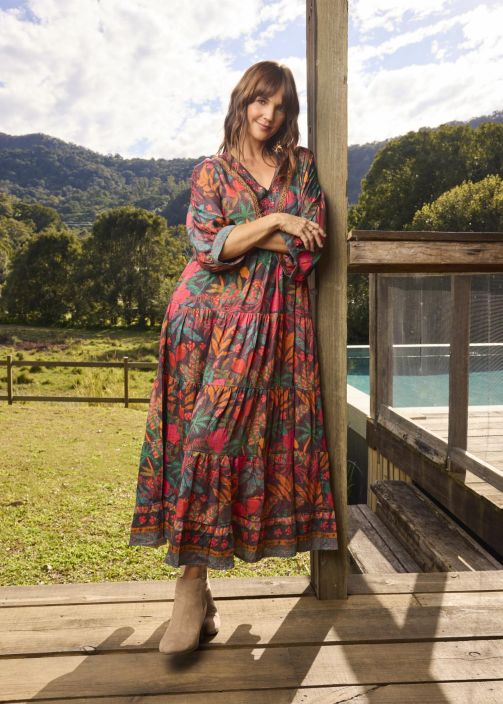 Escape mekko 91292 Samos monivärinen kuosi syksyn sävyissä tuotekuva 1 Escape mekko 91292 Samos monivärinen kuosi syksyn sävyissä tuotekuva 1