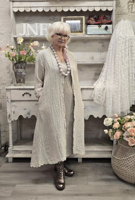 THING pellavamekko 7238 Natural tulppaanihelma pitkä tuotekuva 1