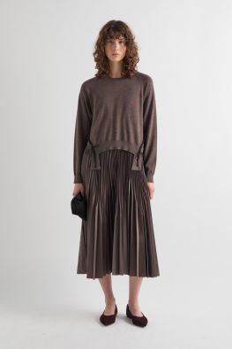 Meimeij kaksiosainen asu (Mekko + neule) M6IZ99 Maglia Ruskea