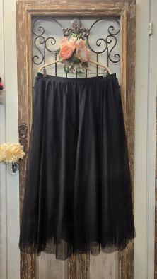 QNUZ QNUZ tyllihame Musta todella mukavaa ja pehmeää tylliä resorivyötäröllä