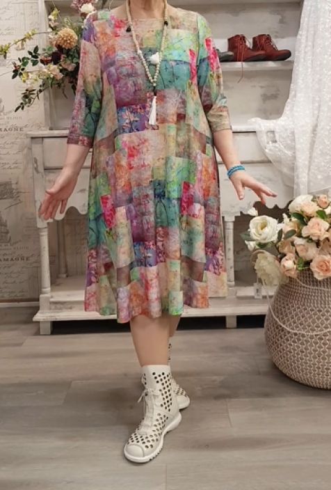 Aino mekko Fiorina Niramaru kaunis yhdistelmä kuoseja kiinnostavalla tekstuurilla tuotekuva 1