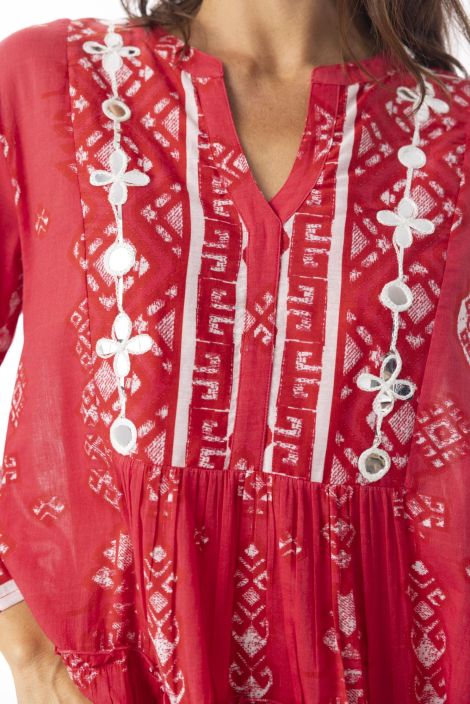 Escape mekko lyhyempi 40148 Carla Red kiiltävät peilimäiset yksityiskohdat tuotekuva 4